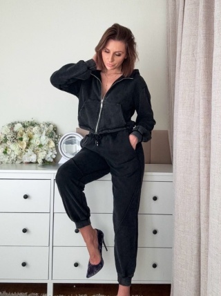 Bawełniany komplet Urban Comfort stone washed black
