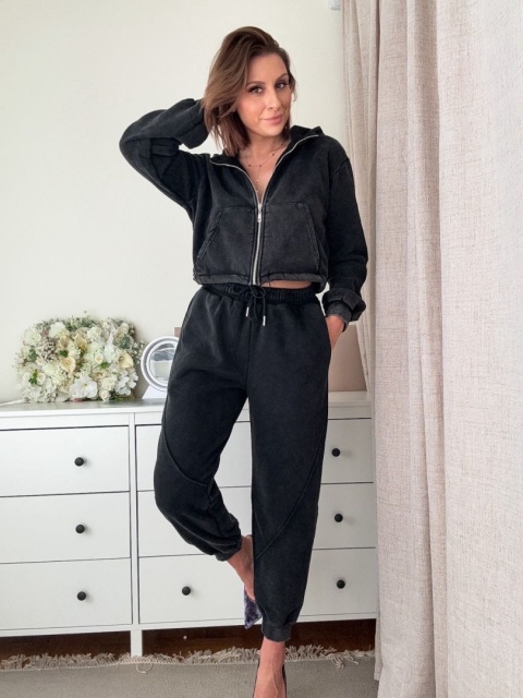Bawełniany komplet Urban Comfort stone washed black
