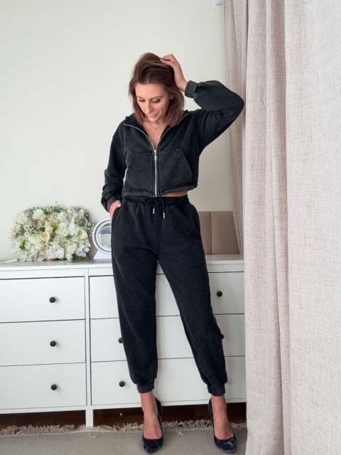 Bawełniany komplet Urban Comfort stone washed black
