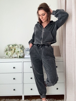 Bawełniany komplet Urban Comfort stone washed graphite