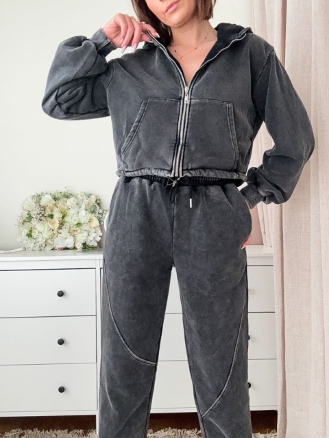 Bawełniany komplet Urban Comfort stone washed graphite