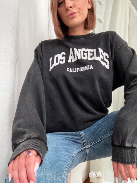 Bluza z bawełny Los Angeles black