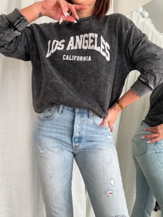 Bluza z bawełny Los Angeles graphite