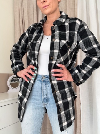 Flanelowa koszula Elise czarna