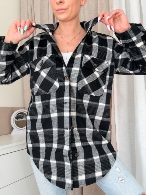 Flanelowa koszula Elise czarna
