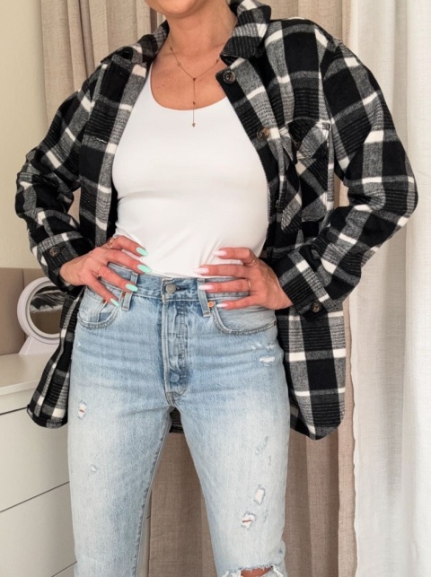 Flanelowa koszula Elise czarna