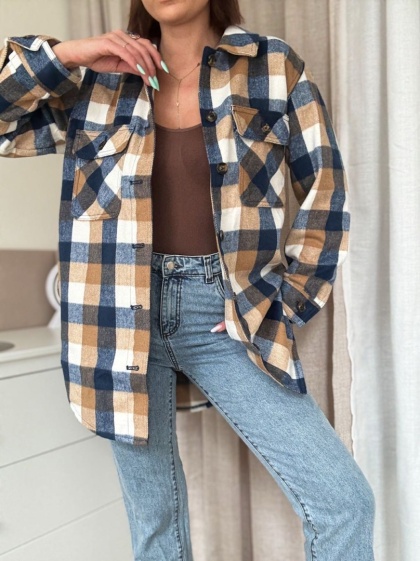 Flanelowa koszula Elise jeansowa