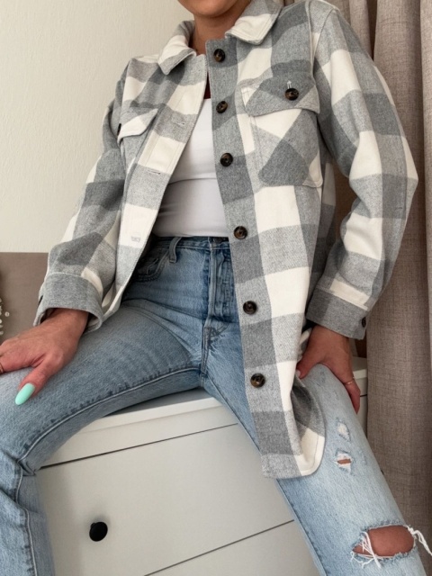 Flanelowa koszula Elise szara