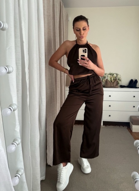 Komplet satynowy Chocolate Satin