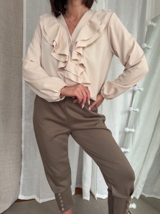 Koszula Ruffle Elegant beżowa