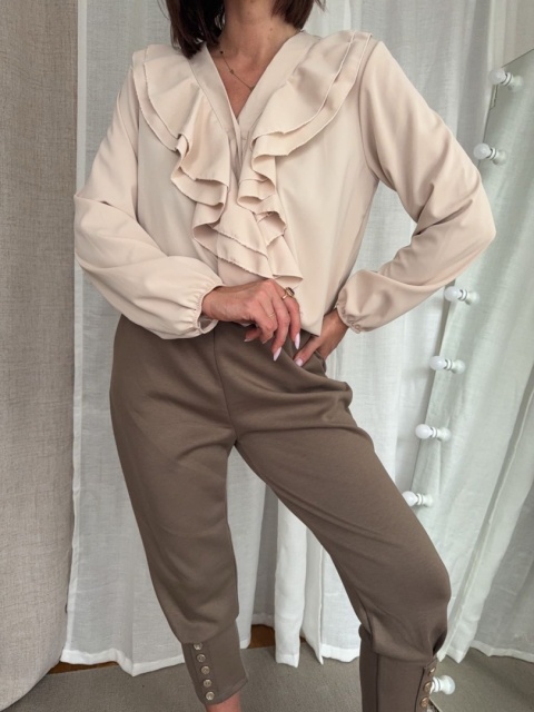 Koszula Ruffle Elegant beżowa