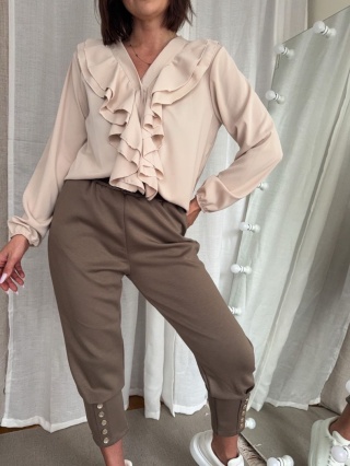 Koszula Ruffle Elegant beżowa