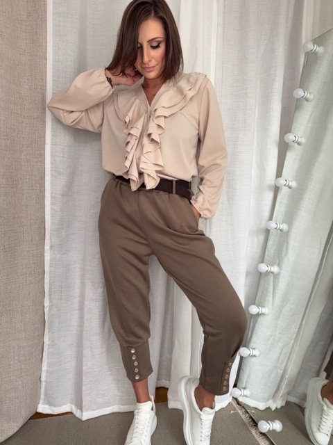 Koszula Ruffle Elegant beżowa