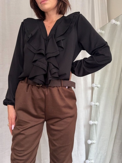 Koszula Ruffle Elegant czarna