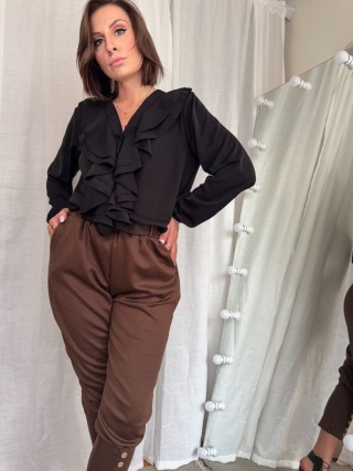 Koszula Ruffle Elegant czarna