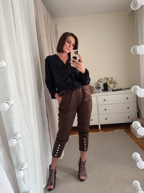 Koszula Ruffle Elegant czarna