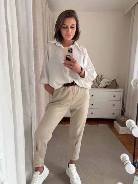 Satynowa koszula Batwing Satin biała