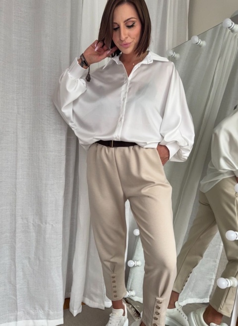 Satynowa koszula Batwing Satin biała