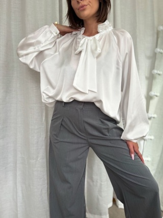 Satynowa koszula Nabu Silk biała