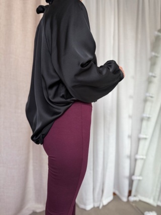 Satynowa koszula Nabu Silk czarna