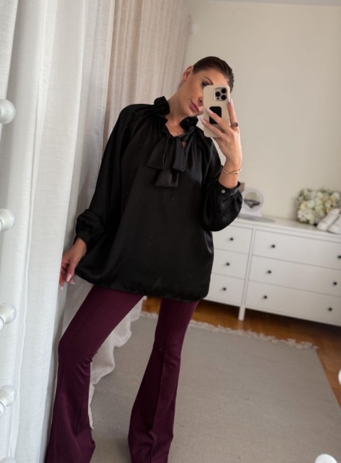 Satynowa koszula Nabu Silk czarna