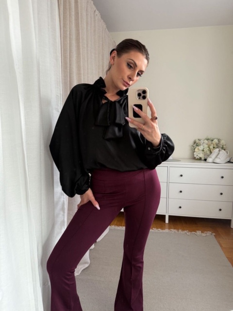 Satynowa koszula Nabu Silk czarna