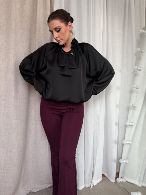 Satynowa koszula Nabu Silk czarna