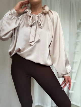 Satynowa koszula Nabu Silk złoty beż