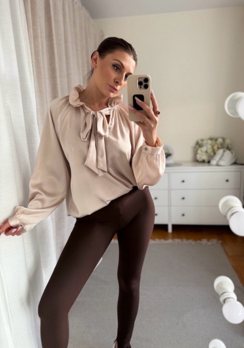Satynowa koszula Nabu Silk złoty beż