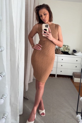 Sukienka kaszmirowa Cashmere Touch karmel