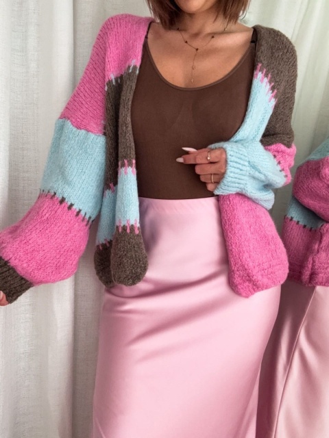 Sweter Cozy Mood różowo-niebieski