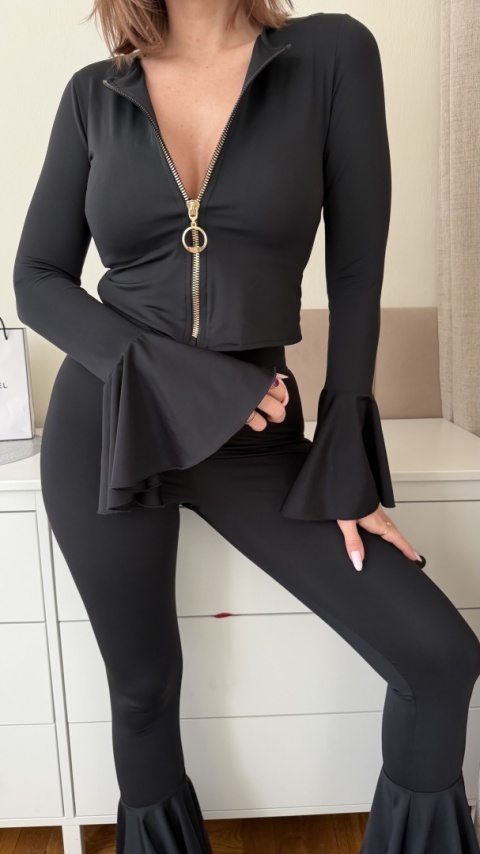 Bluzka z rozszerzanymi rękawami Aurora Zip Top