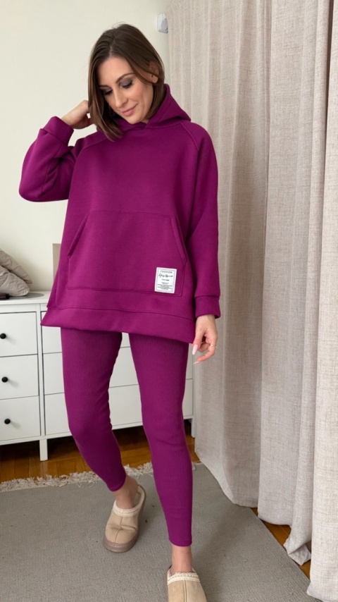 Ciepły komplet Urban Fit Set śliwkowy