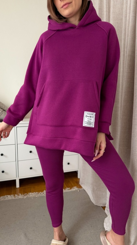 Ciepły komplet Urban Fit Set śliwkowy