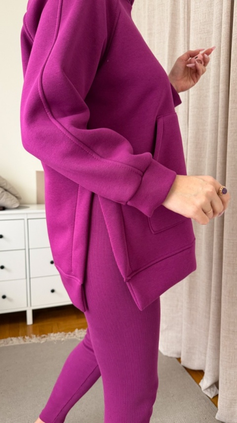 Ciepły komplet Urban Fit Set śliwkowy