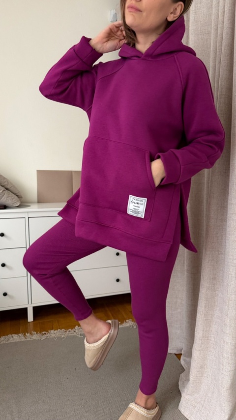 Ciepły komplet Urban Fit Set śliwkowy