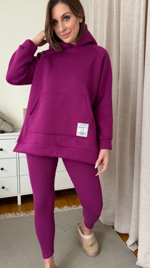 Ciepły komplet Urban Fit Set śliwkowy