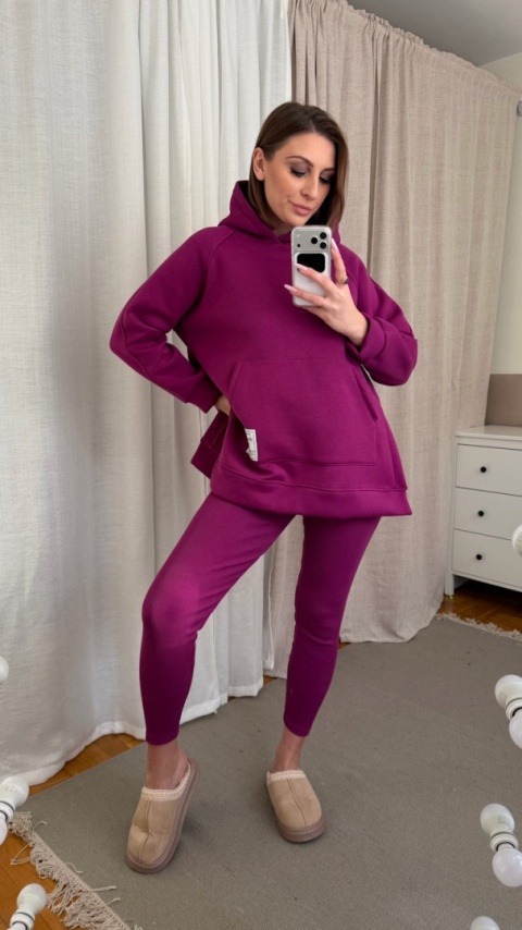 Ciepły komplet Urban Fit Set śliwkowy