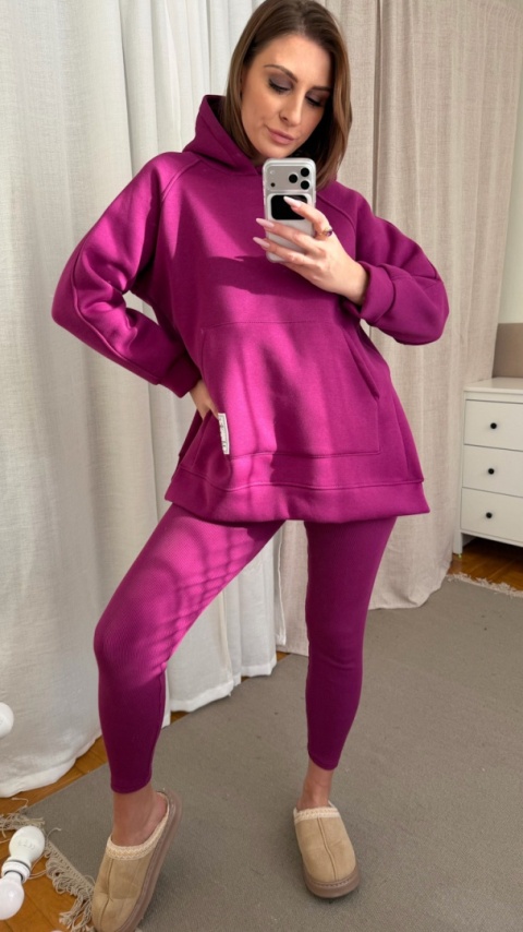 Ciepły komplet Urban Fit Set śliwkowy