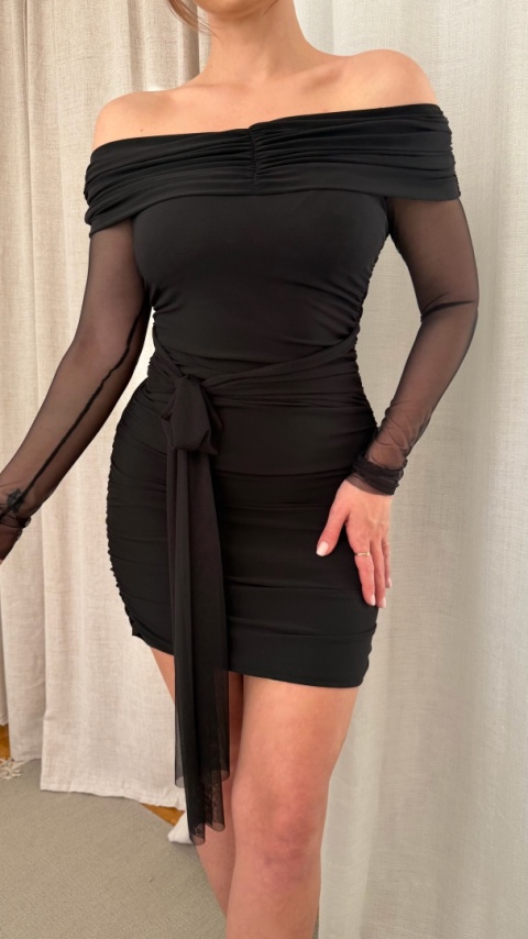 Dopasowana sukienka Midnight Veil czarna