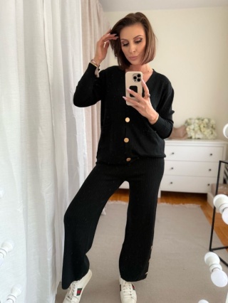 Dzianinowy komplet Molto Rigatoni czarny