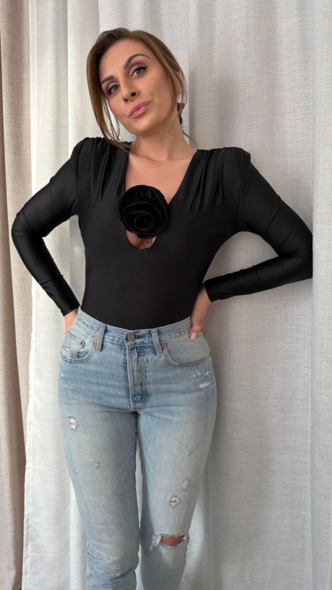 Elastyczne body Rosr Cut-Out czerń