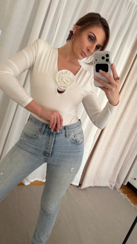 Elastyczne body Rosr Cut-Out ecru