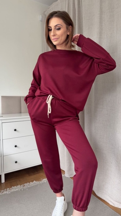 Komplet dresowy Buttery Soft Touch bordowy