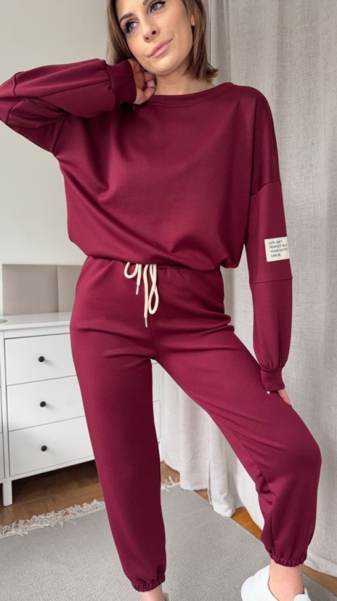 Komplet dresowy Buttery Soft Touch bordowy