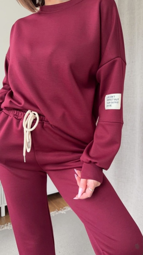 Komplet dresowy Buttery Soft Touch bordowy