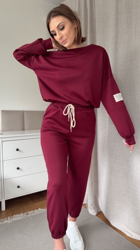 Komplet dresowy Buttery Soft Touch bordowy