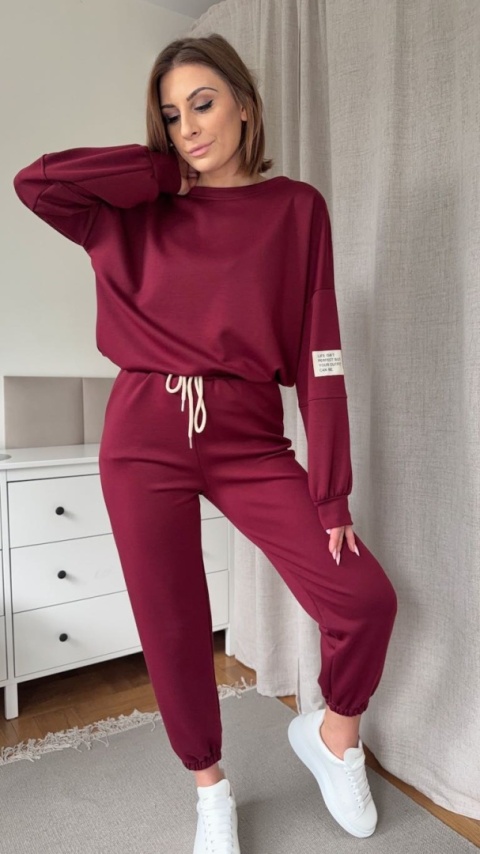 Komplet dresowy Buttery Soft Touch bordowy