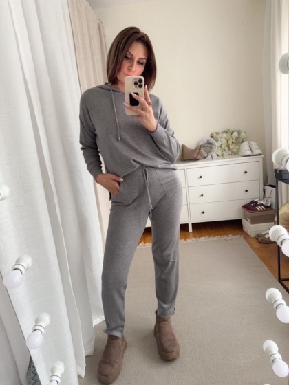 Miękki dzianinowy komplet Stellar Softness szary