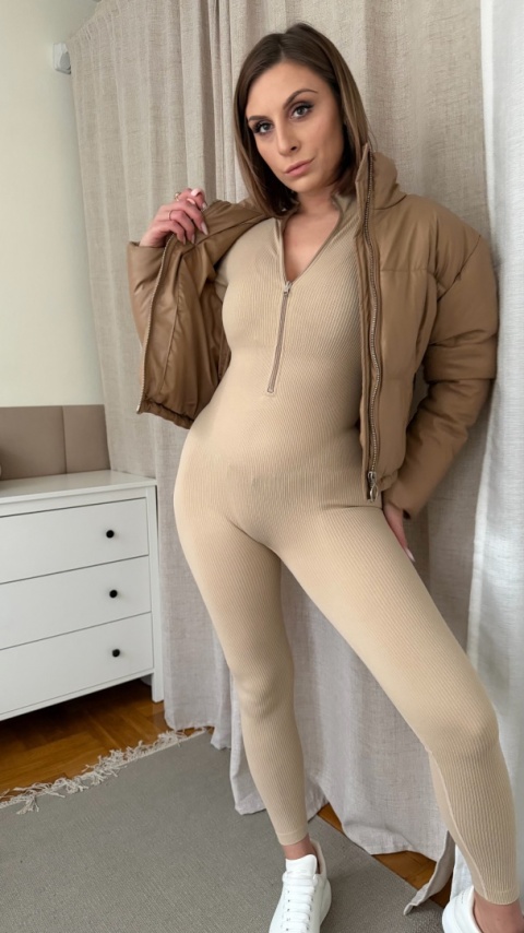 Modelujący kombinezon Sculpt Aura Jumpsuit beż